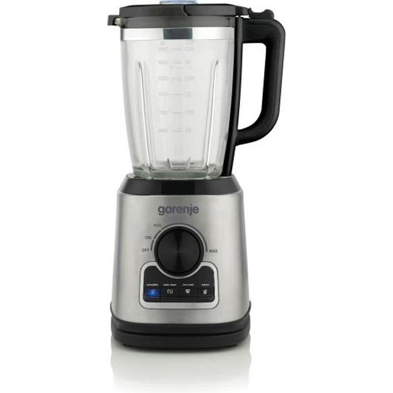 Gorenje B1400BE Turmixgép 1400W , 1,75-es kehely, mosogatógépben moshatótartozékok, üveg keverő kehely, fekete/inox