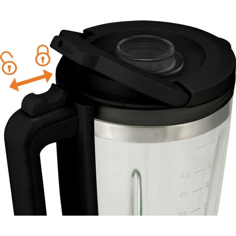 Gorenje B1400BE Turmixgép 1400W , 1,75-es kehely, mosogatógépben moshatótartozékok, üveg keverő kehely, fekete/inox