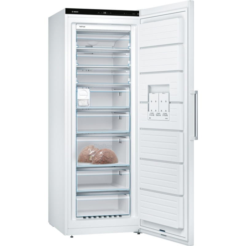 Bosch GSN58AWDV Szabadonálló Fagyasztószekrény - Serie6 - NoFrost - 365l nettó űrtartalom - 191x70x78cm - fehér - Energiaosztály: D - digitális kijelzés - Premium TouchControl vezérlés Bosch GSN58AWDV Szabadonálló Fagyasztószekrény - Serie6 - NoFrost - 365l nettó űrtartalom - 191x70x78cm - fehér - Energiaosztály: D - digitális kijelzés - Premium TouchControl vezérlés