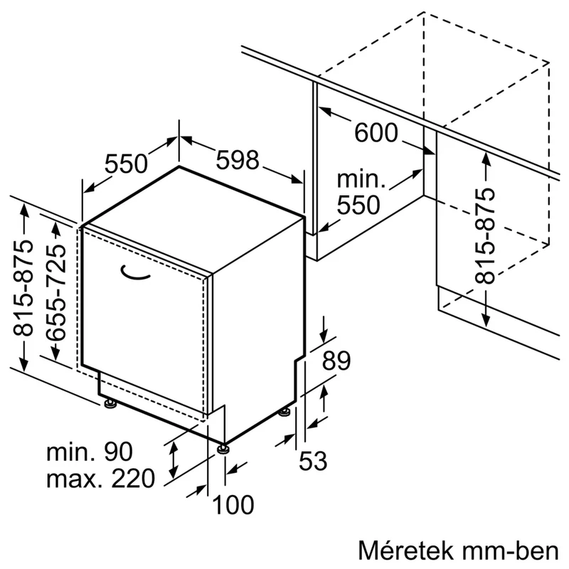 Bosch SMV4EVX04E Teljesen integrálható Mosogatógép - Serie 4 - Home Connect - 13 teríték - 6 program