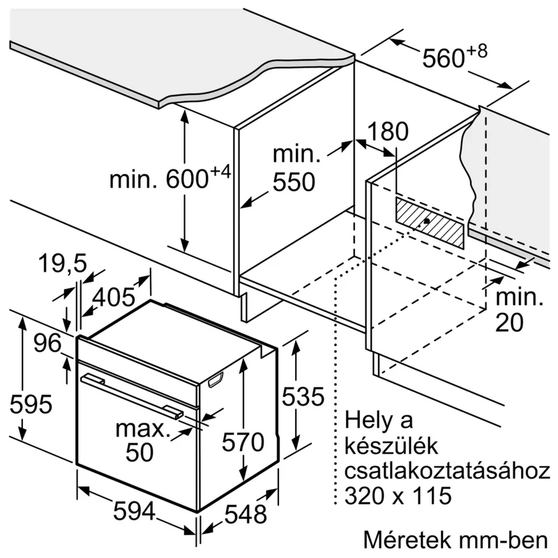 Bosch HBG557EB3 Önállóan beépíthető sütő - Serie6 - nemesacél - 71 l sütőtér - 7 funkció - 3D hőlégbefúvás - Energiaosztály: A+ - EcoClean öntisztítás - AutoPilot10 - 1-szintű szintfüggetlen teleszkópos sütősí