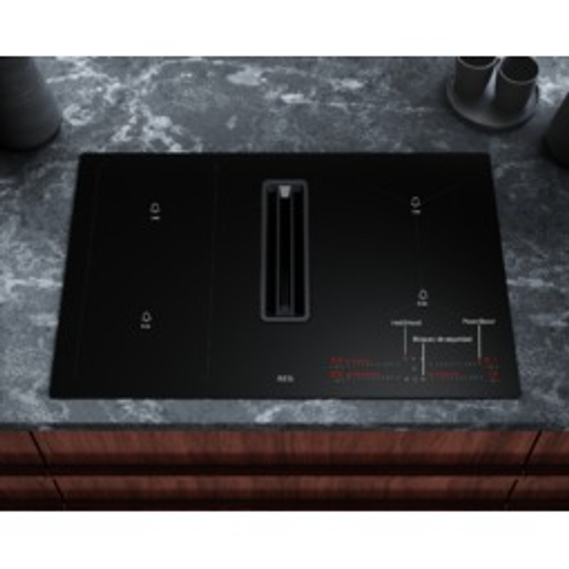 AEG CCE84779FB Beépíthető indukciós főzőlap beépített páraelszívóval, Wifi, Bridge funkció, 83 cm
