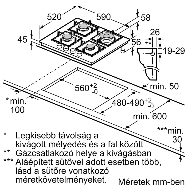 Bosch PNH6B6K40 Gázfőzőlap - fekete edzett üveglap - Serie4 - 60cm Bosch PNH6B6K40 Gázfőzőlap - fekete edzett üveglap - Serie4 - 60cm