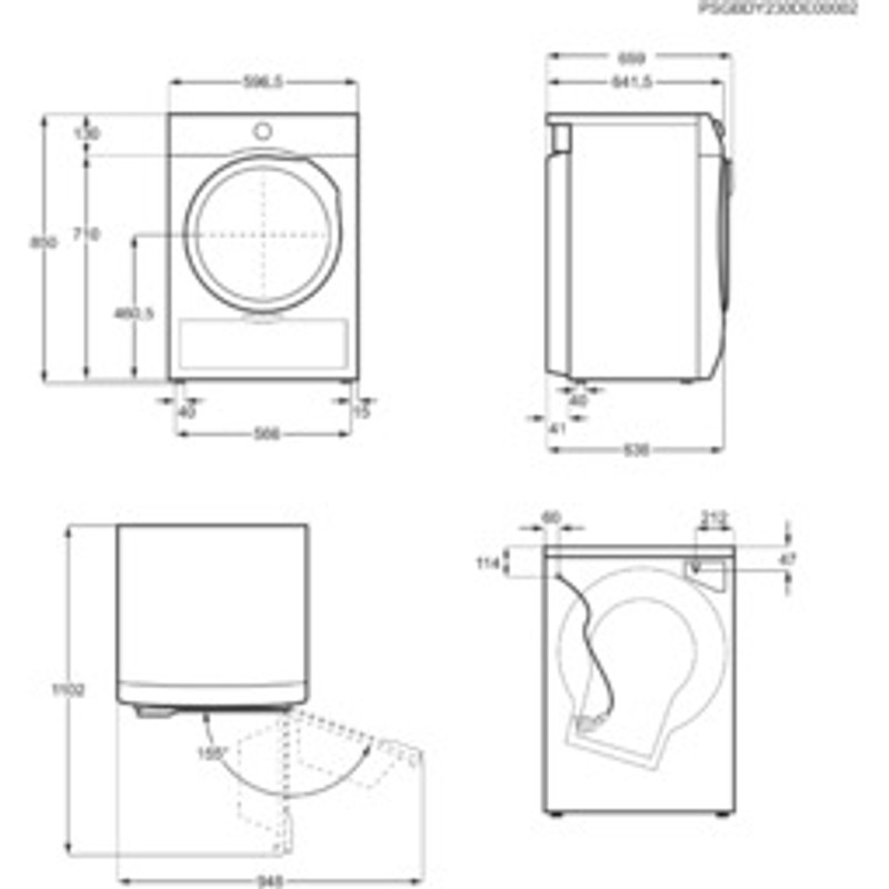 Electrolux EW7D495UDE DelicateCare SÖTÉTSZÜRKE hőszivattyús szárítógép, C energiaosztály, 9 kg, inverter motor, Wifi