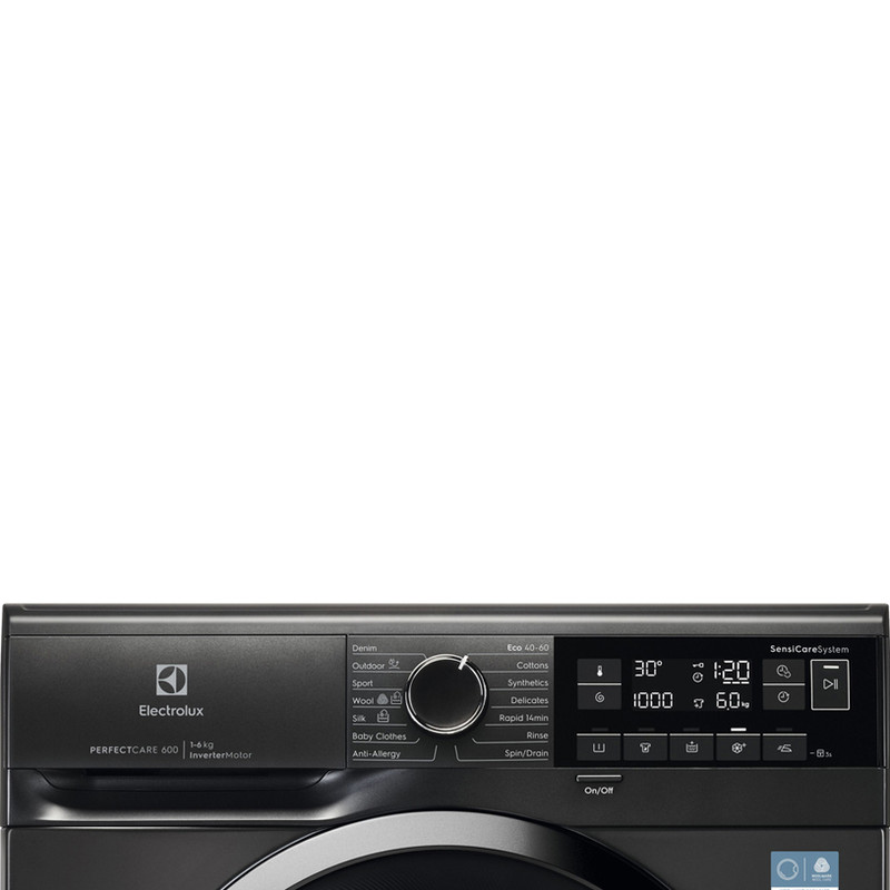 Electrolux EWS6306DXE PerceftCare SÖTÉTSZÜRKE keskeny elöltöltős mosógép, Antiallergén program gőzzel, 6 kg, 1000 f/p., Ökoinverter motor, TimeManager Electrolux EWS6306DXE PerceftCare SÖTÉTSZÜRKE keskeny elöltöltős mosógép, Antiallergén program gőzzel, 6 kg, 1000 f/p., Ökoinverter motor, TimeManager