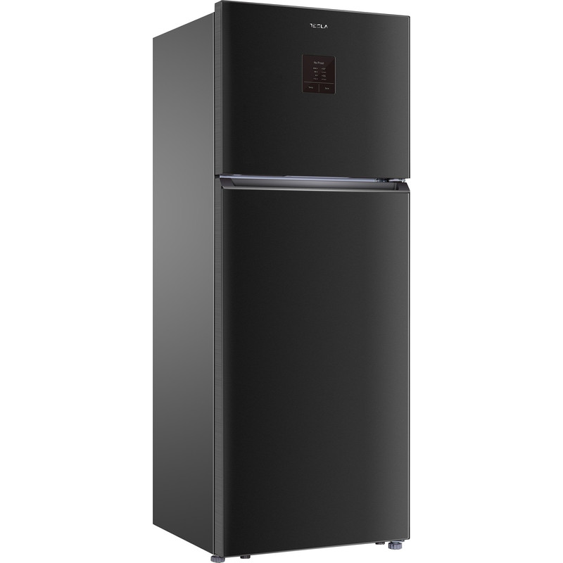 Tesla RD4650XTBE felülfagyasztós hűtő, E, total no frost, 465l (364+101), 70cm széles, digital display, inverter, fekete-inox