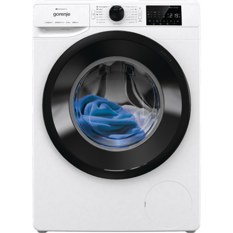 Gorenje W2PNEI94A1SWIFI szabadonálló elöltöltős mosógép, 9 kg, 1400 f, Inverteres motor, gőz funkciók, Wifi