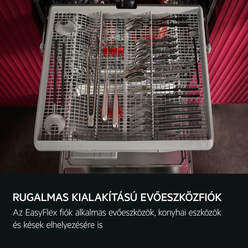 AEG GF6200C2SNW Szabadonálló mosogatógép, LED kijelző, EasyFlex fiók, 14 teríték