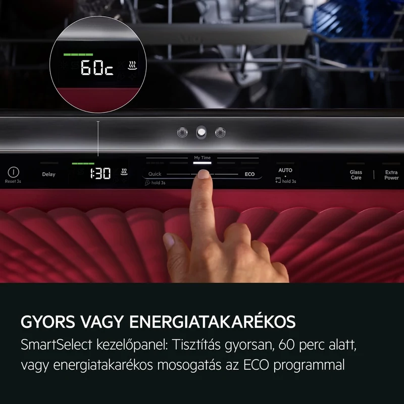 AEG GI6210D2SG Beépíthető mosogatógép, QuickSelect kezelőpanel, EasyFlex fiók, 14 teríték