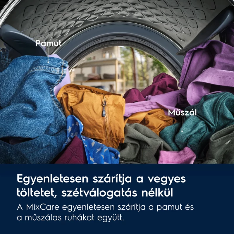 Electrolux EW6D39CBE GentleCare Hőszivattyús szárítógép, D energiaosztály, 9 kg, inverter motor Electrolux EW6D39CBE GentleCare Hőszivattyús szárítógép, D energiaosztály, 9 kg, inverter motor