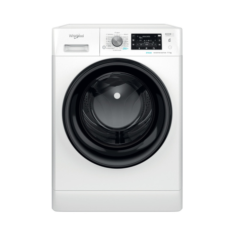 WHIRLPOOL FFD11489BVEE Elöltöltős gőzfunkciós mosógép "Direct Injection" víztakarékos rendszerrel, "A-20%" 1400 f, 11 kg , extra csendes inverter motor, szöveges magyar nyelvű LCD kijelző, SoftMove™ , 6. Érzék funkció, FreshCare+
