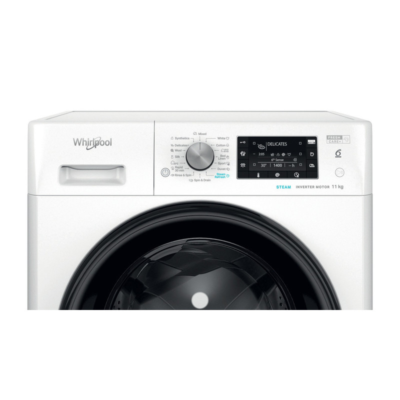 WHIRLPOOL FFD11489BVEE Elöltöltős gőzfunkciós mosógép "Direct Injection" víztakarékos rendszerrel, "A-20%" 1400 f, 11 kg , extra csendes inverter motor, szöveges magyar nyelvű LCD kijelző, SoftMove™ , 6. Érzék funkció, FreshCare+ WHIRLPOOL FFD11489BVEE Elöltöltős gőzfunkciós mosógép "Direct Injection" víztakarékos rendszerrel, "A-20%" 1400 f, 11 kg , extra csendes inverter motor, szöveges magyar nyelvű LCD kijelző, SoftMove™ , 6. Érzék funkció, FreshCare+