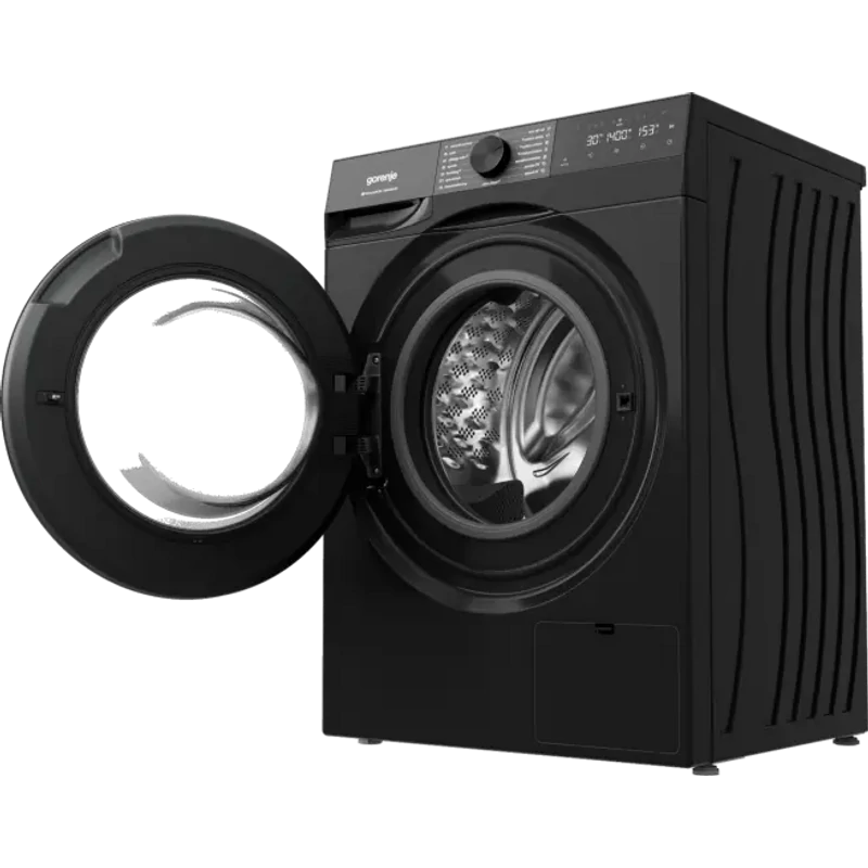 Gorenje WG484A31B Elöltöltős mosógép "A", 8 kg, 1400 Ford., Gőzfunkció, Wifi, Fekete