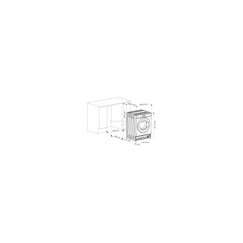 Kluge KWF2481BI beépíthető előltöltős mosógép, 60cm, 8Kg