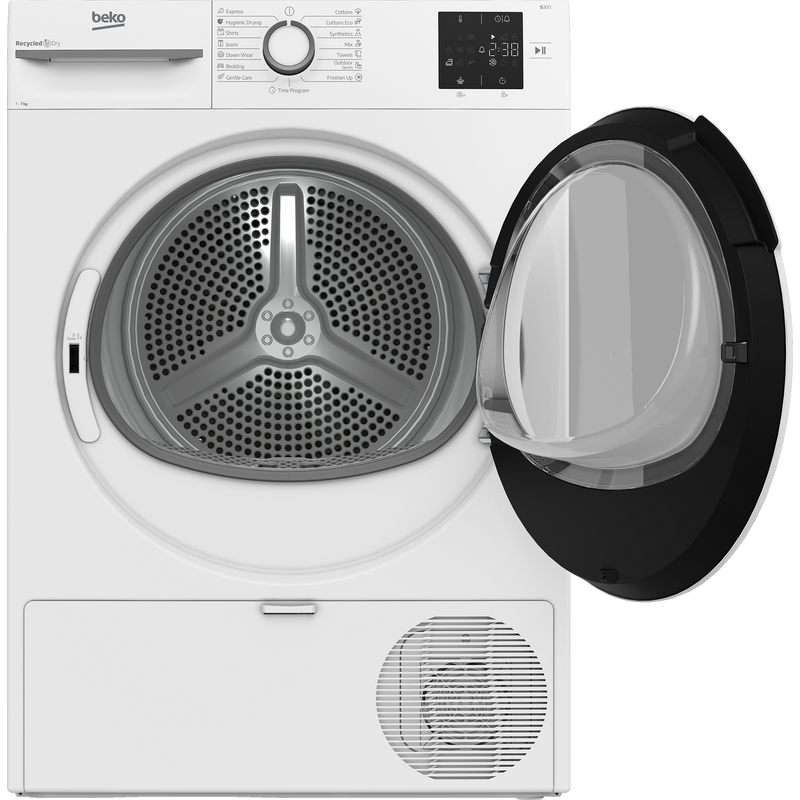 Beko BM3T372E0W szabadonálló hőszivattyús szárítógép, 7 kg, Steam Cure funkció, FreshCaps, 54 cm mély Beko BM3T372E0W szabadonálló hőszivattyús szárítógép, 7 kg, Steam Cure funkció, FreshCaps, 54 cm mély
