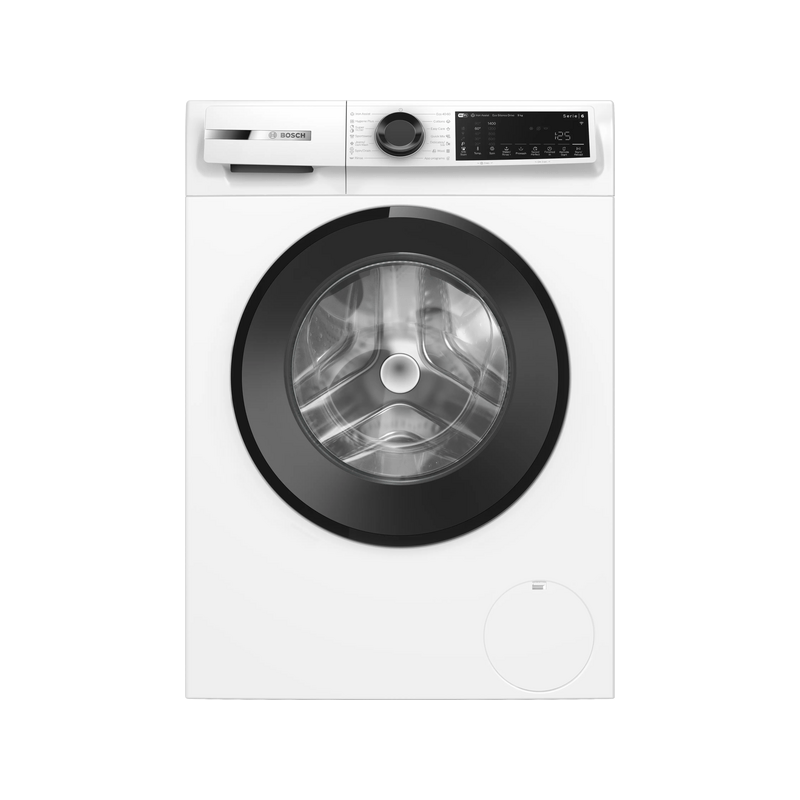 Bosch WGJ24401BY Elöltöltős mosógép , Serie6 , Home Connect , IronAssist gőzprogram , 9 kg , A , 1400 f , Fekete ajtó , Döntött TouchControl kijelző , AntiStain foltprogramok