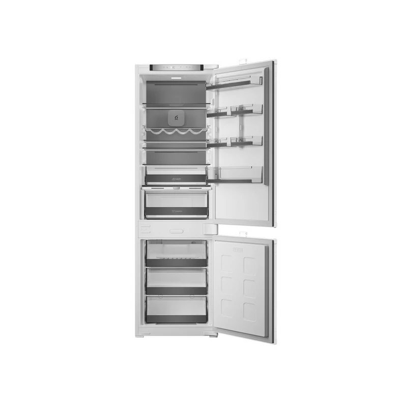 Whirlpool WHK2 5294 B6E1 Beépíthető kombinált hűtő 270L (194/76l ), C Elektronikus vezérlés WIFI+BLE támogatás, Adaptív hűtés akár 20%-os energiamegtakarítással, Metal Multiflow, csúszópántos zsanér (sliding), inverter kompresszor, 10 év kompresszor gara