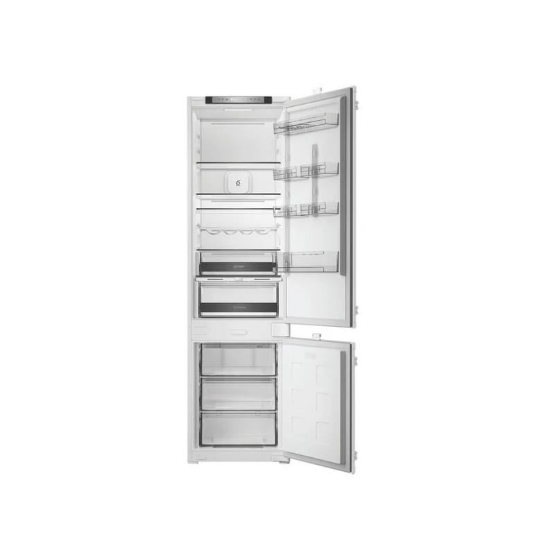 Whirlpool WHK2 5292 B4E Beépíthető kombinált hűtő 270L (194/76), E , Elektronikus vezérlés HomeWhiz WIFI+BLE támogatás, Adaptív hűtés akár 20%-os energiamegtakarítással, csúszópántos zsanér (sliding), 10 év kompresszor garanciával, 177,5x54x55cm