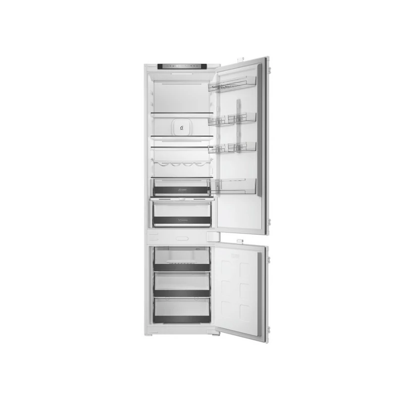 Whirlpool WHK2 5324 B6E Beépíthető kombinált hűtő 300L (224/76l ),C , Elektronikus vezérlés WIFI+BLE támogatás, Adaptív hűtés akár 20%-os energiamegtakarítással, Metal Multiflow, csúszópántos zsanér (sliding), inverter kompresszor, 10 év kompresszor garan
