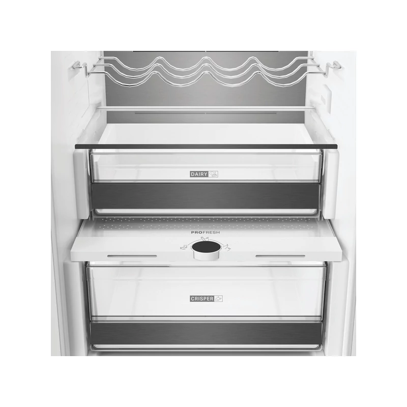 Whirlpool WHK2 5323 B5E1 Beépíthető kombinált hűtő 300L (224/76l ), D Elektronikus vezérlés WIFI+BLE támogatás, Adaptív hűtés akár 20%-os energiamegtakarítással, Metal Multiflow, csúszópántos zsanér (sliding), inverter kompresszor, 10 év kompresszor gara