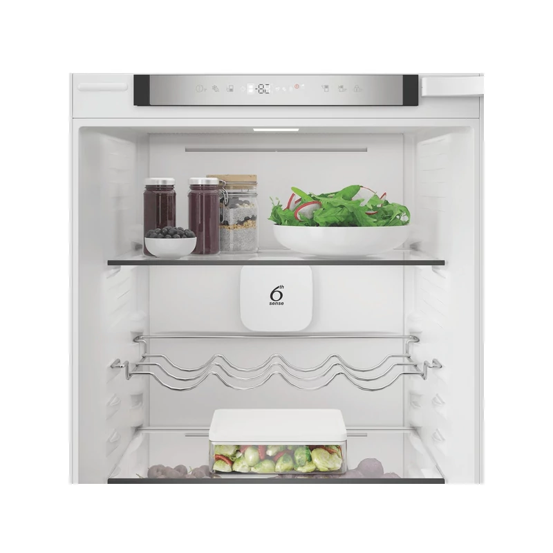 Whirlpool WHK2 5292 B4E Beépíthető kombinált hűtő 270L (194/76), E , Elektronikus vezérlés HomeWhiz WIFI+BLE támogatás, Adaptív hűtés akár 20%-os energiamegtakarítással, csúszópántos zsanér (sliding), 10 év kompresszor garanciával, 177,5x54x55cm