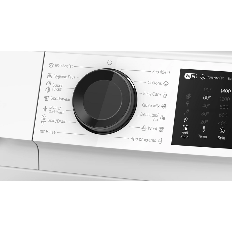 Bosch WGJ24401BY Elöltöltős mosógép , Serie6 , Home Connect , IronAssist gőzprogram , 9 kg , A , 1400 f , Fekete ajtó , Döntött TouchControl kijelző , AntiStain foltprogramok Bosch WGJ24401BY Elöltöltős mosógép , Serie6 , Home Connect , IronAssist gőzprogram , 9 kg , A , 1400 f , Fekete ajtó , Döntött TouchControl kijelző , AntiStain foltprogramok