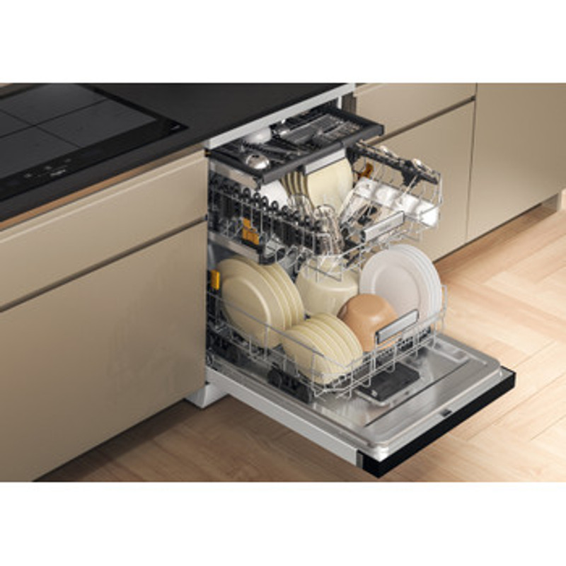 Whirlpool W7F HS51 szabadonálló mosogatógép, 15 teríték, 8 program, 41dBA zajszint, fehér, PowerClean, NaturalDry. 3. evőeszköz kosár Whirlpool W7F HS51 szabadonálló mosogatógép, 15 teríték, 8 program, 41dBA zajszint, fehér, PowerClean, NaturalDry. 3. evőeszköz kosár