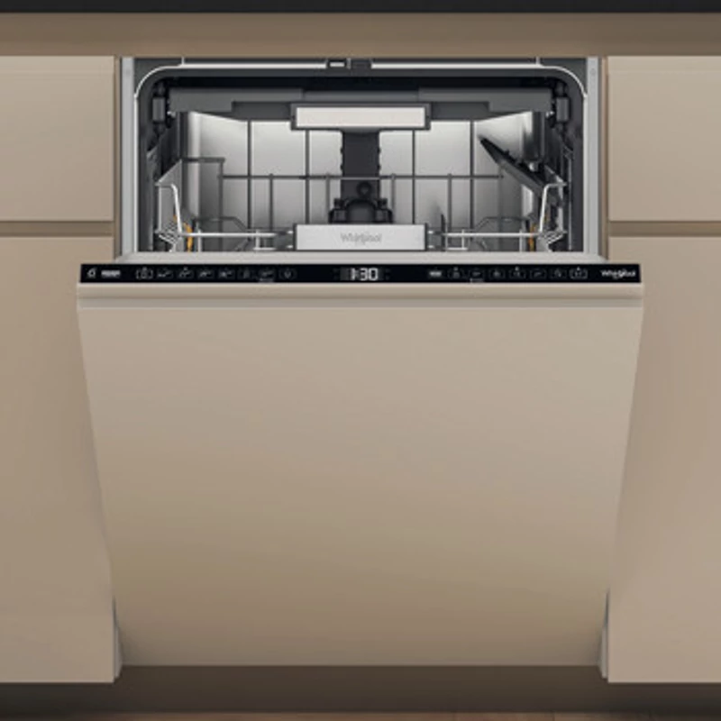Whirlpool WH7IA15AM3LS0 Teljesen integrálható mosogatógép, "A" ,15 teríték, 9,9 l , flexibilis 3. evőeszközfiók, Power CleanPro, Belső világítás, NaturalDry, 8 program, 6. Érzék, ,csúszópántok, 38 dBA