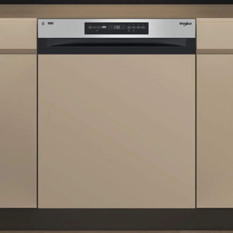 Whirlpool WH7PC15B4M60 Beépíthető Inox kezelő paneles mosogatógép, "C" , 15 teríték, 9,5 l , 10 program, MaxiSpace, flexibilis 3. evőeszközfiók, 6. Érzék technológia, PowerClean Pro,  NaturalDry automatikus ajtónyitás, Öntisztító program, 44 dBA