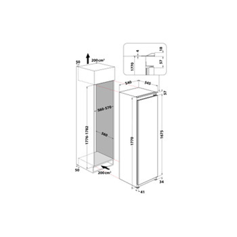 Whirlpool WHSD18A011B2 Beépíthető hűtő, 306 l , D , 6. Érzék Fresh Control funkció, LED világítás, ventilátor antibakteriális szűrővel, üvegpolcok, 2db palacktartó, 3 Fresh Box, 30 dBA, 177x54x54.5 cm Whirlpool WHSD18A011B2 Beépíthető hűtő, 306 l , D , 6. Érzék Fresh Control funkció, LED világítás, ventilátor antibakteriális szűrővel, üvegpolcok, 2db palacktartó, 3 Fresh Box, 30 dBA, 177x54x54.5 cm