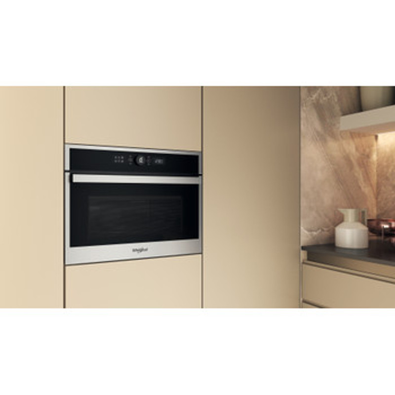 Whirlpool WMW44HMX Álló szekrénybe építhető mikrohullámú sütő, Inox, 40 liter, 6. Érzék funkciók, CRISP, grill, Érintős kijelző, JET Start, JET Defrost Whirlpool WMW44HMX Álló szekrénybe építhető mikrohullámú sütő, Inox, 40 liter, 6. Érzék funkciók, CRISP, grill, Érintős kijelző, JET Start, JET Defrost