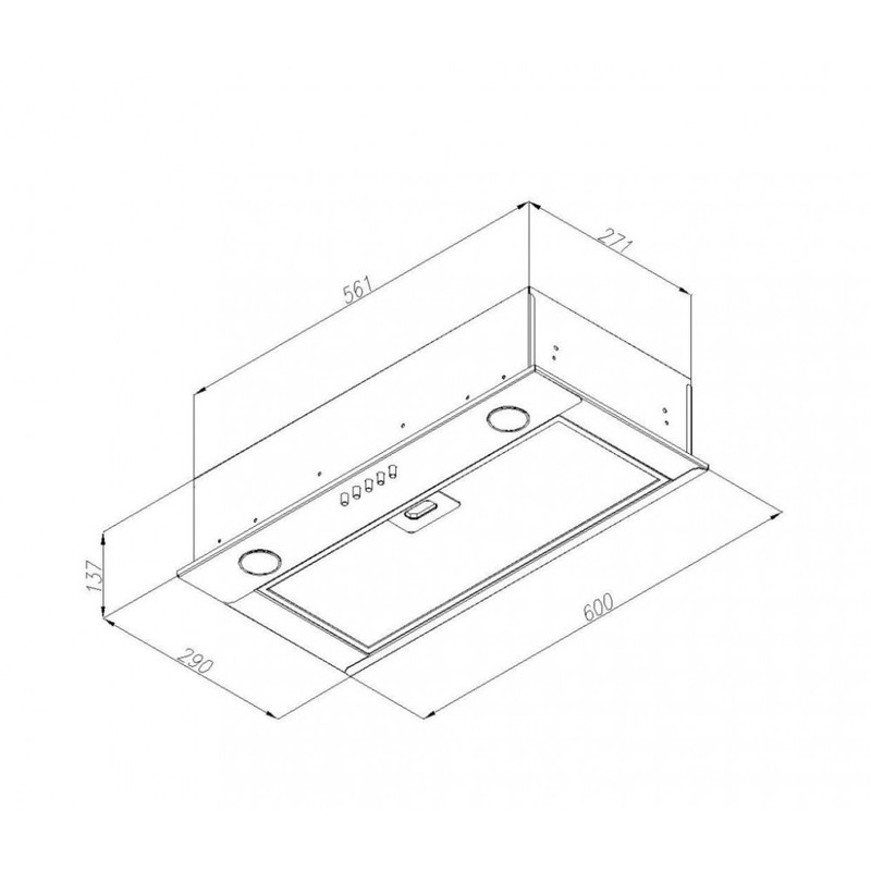 Operis PLUTO felső szekrénybe építhető páraelszívó, inox, 60 cm