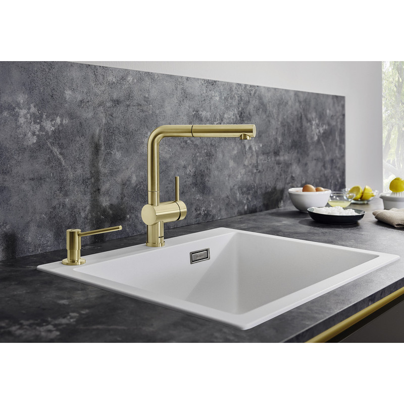 BLANCO LINUS-S csaptelep kihúzható fejjel, satin platinum, magasnyomású BLANCO LINUS-S csaptelep kihúzható fejjel, satin platinum, magasnyomású