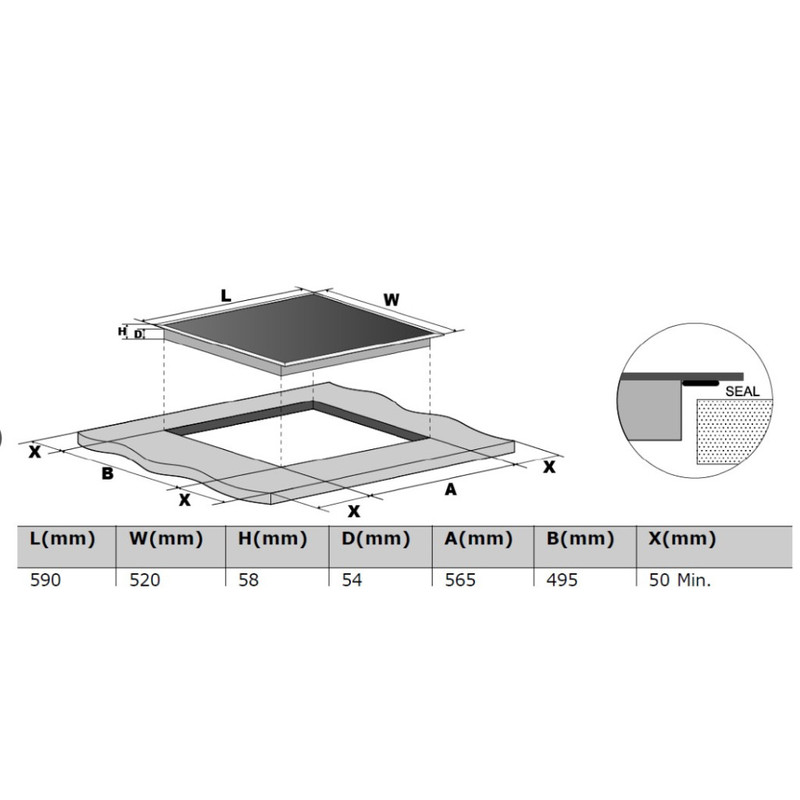 Kluge KPI6032BP indukciós főzőlap, 60cm, m.f., fekete ü.