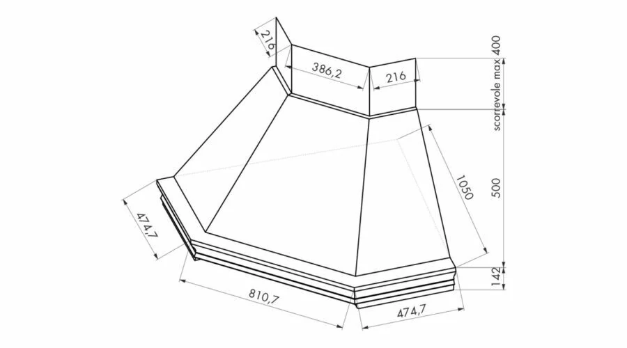 Kdesign CLASSICA ANGOLO 105 T600 sarok páraelszívó