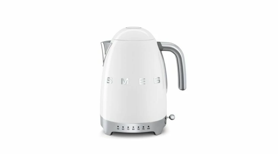 SMEG KLF04WHEU VÍZFORRALÓ, 50-es évek retro design, állítható vízhőfok, 1,7 liter, 2400 W, fehér