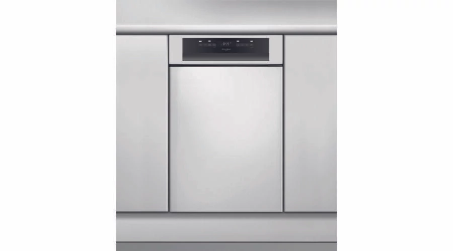 Whirlpool WSBO 3O23 PF X Beépíthető keskeny mosogatógép  45cm Kezelőpaneles,  PowerClean Pro magas nyomású tisztítórendszer, 3. evőeszköz fiók, 43 dBA zajszint